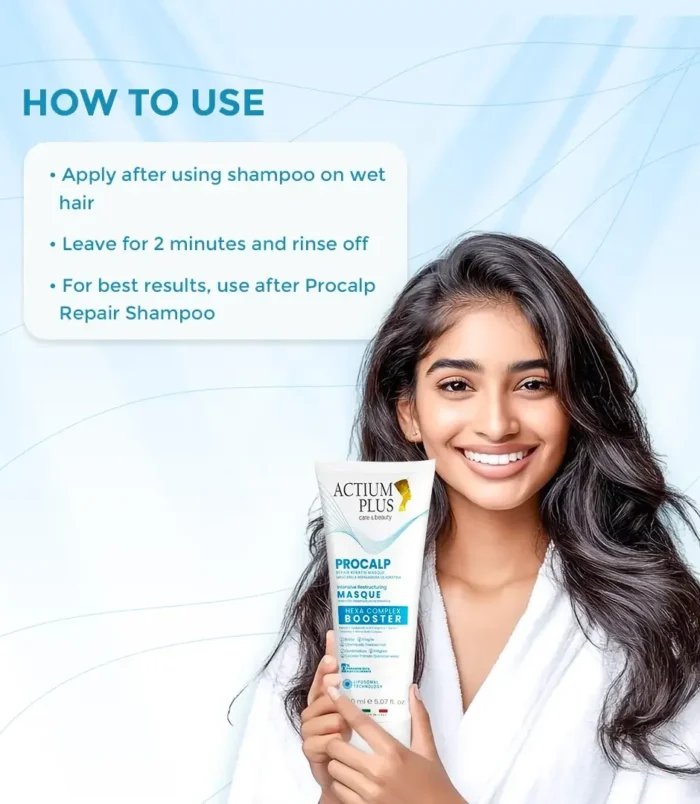 Woman_Holding_Actium_Plus_Procalp_Hair_Mask_With_Usage_Instructions